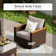 Outdoor Wicker Patio Conversation Furniture Set With Swivel Chairs And Firepit Table
