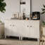 Buffet, buffet Modren avec 4 portes, buffet avec rangement, table de buffet avec pieds en trapèze pour la salle à manger, la cuisine, le salon et le vestibule-131418346