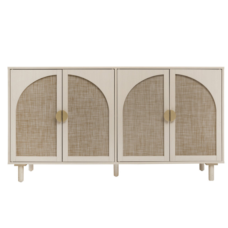 Armoire 4 portes, idéale pour la chambre à coucher, le salon et le bureau, Naturel