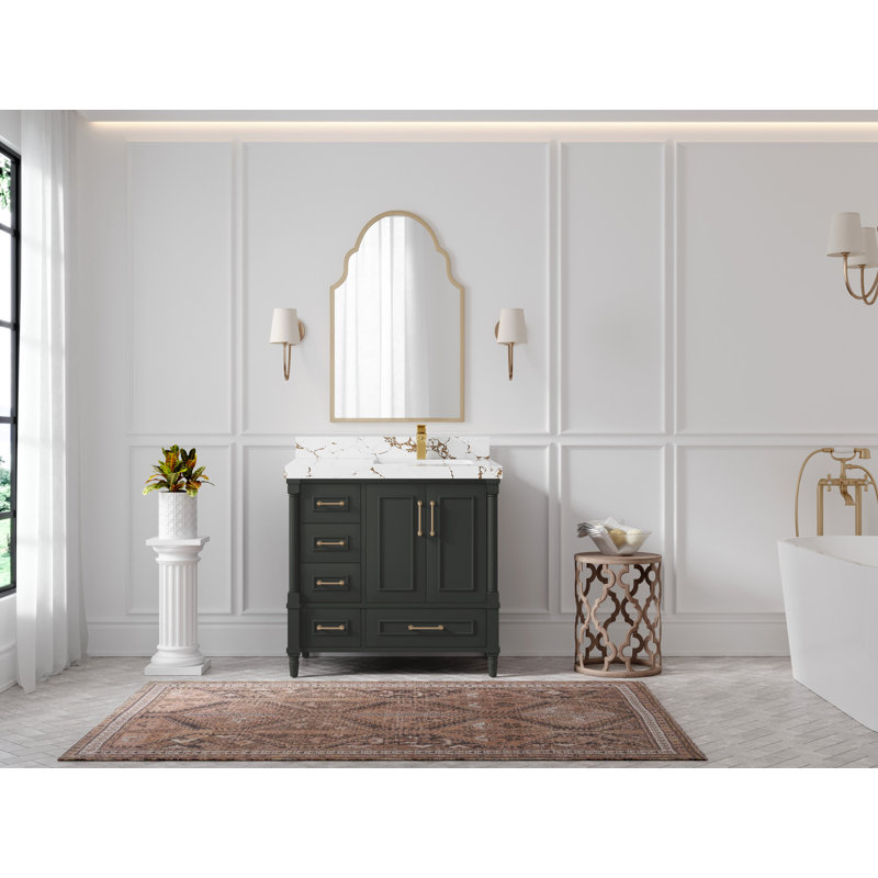 Ensemble de meuble-lavabo simple 36 po Aberdeen, Brun Viola