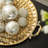 Round Metal Gold Embossed Decorative Trays With Handles