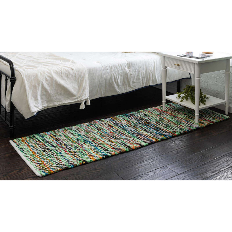 Cotton Abstract Indoor Rug, Rectangle 2' x 3'1"