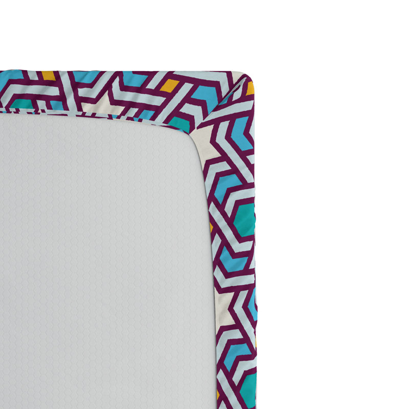 Microfiber Geometric Fitted Sheet, Full Fitted Sheet