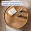 Table basse ronde en bois massif moderne avec placage en bois massif