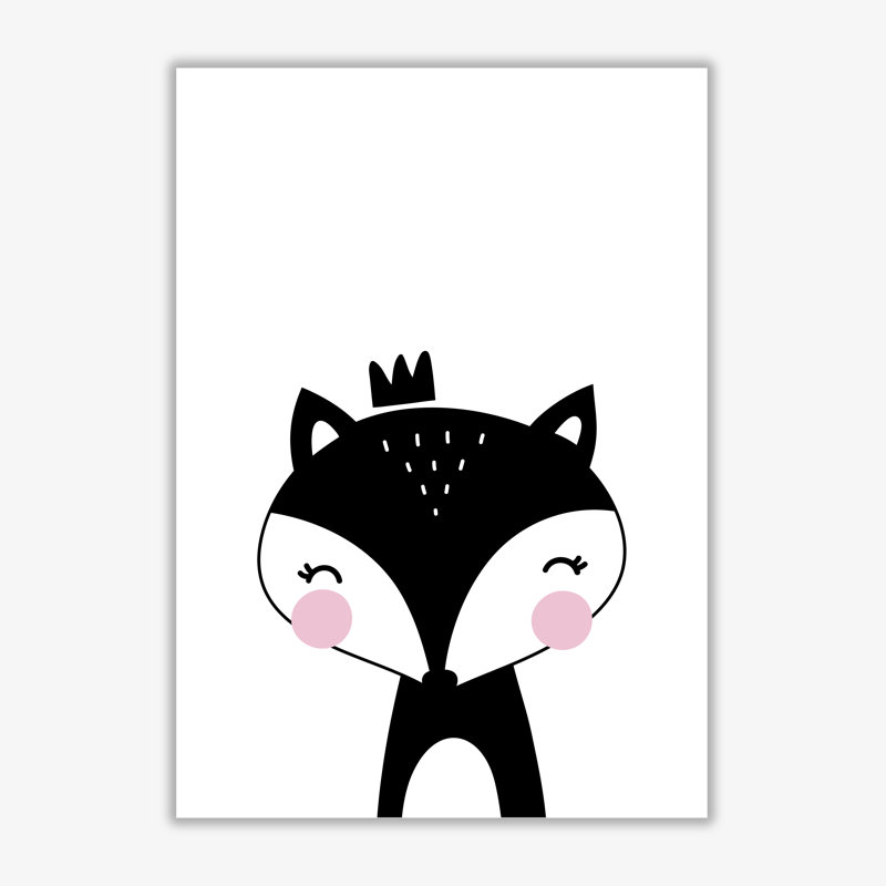 Scandi Fox With Crown - Print, No Frame, 30 cm H x 21 cm W x 1 cm D