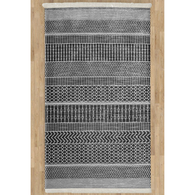 Tapis rectangulaire en polypropylène Kilim, Rectangle 2 pi 6 po x 4 pi 11 po
