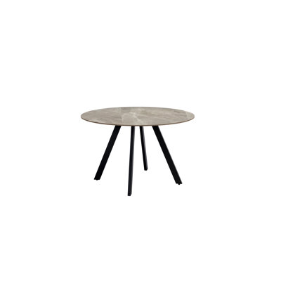 Round Stone Top Metal Base Dining Table