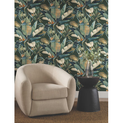 Tropical Coral Cabana Wallpaper