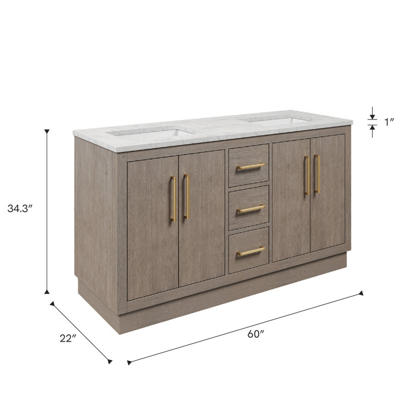 Hugo 60'' W Vanity, Satin Gold