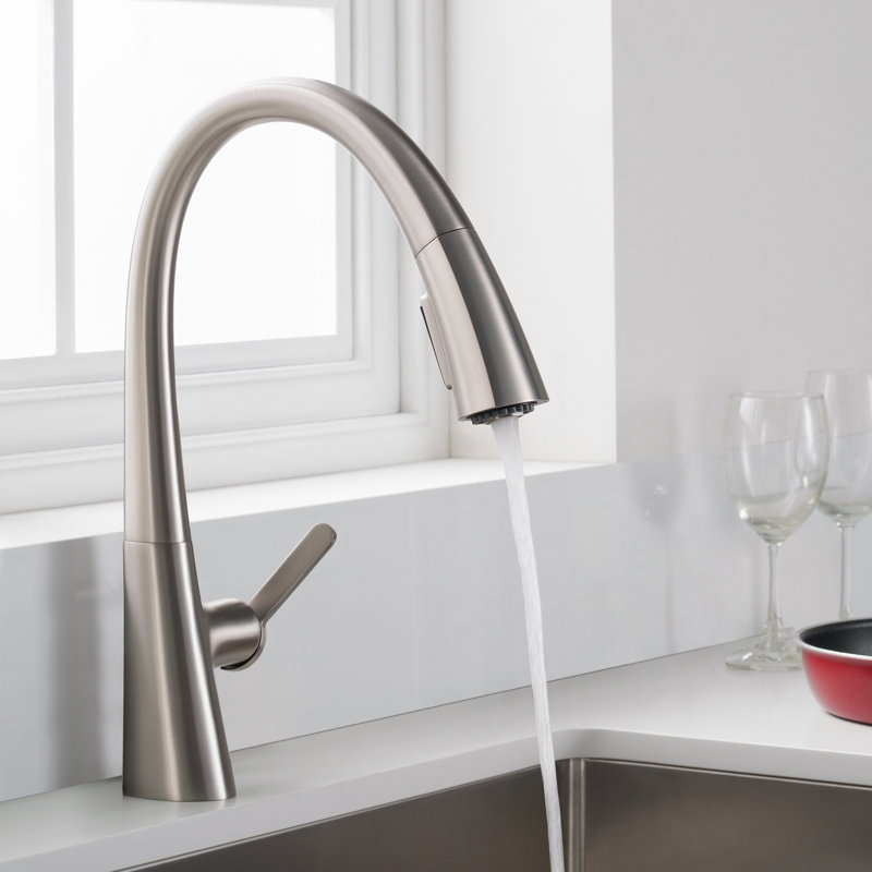 Nolen™ Pull Down Single Handle Kitchen Faucet, Spot Free Stainless