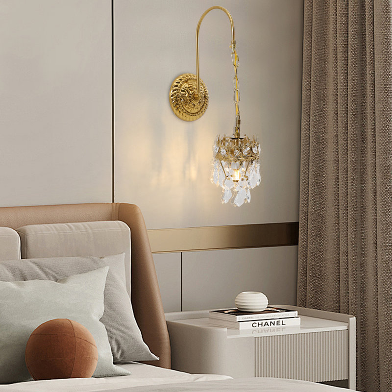 Luminaire mural en cristal doré