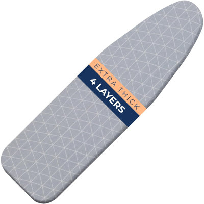 13 x 43 Ironing Board Cover with Elasticized Edges, Extra Thick Padding, Scorch and Stain Resistant