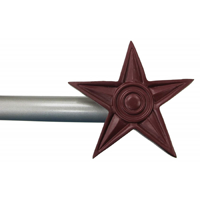 Tringle à rideaux simple Richlands Star, H 1 po x l 48 po x P 1 po, Rouge