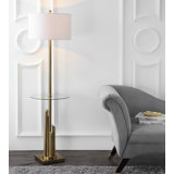 Ashburnham 61'' Brass/Gold Tray Table Floor Lamp