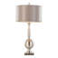 Lampe de table contemporaine en métal 30 po en nickel brossé avec abat-jour gris satiné - ensemble de 2