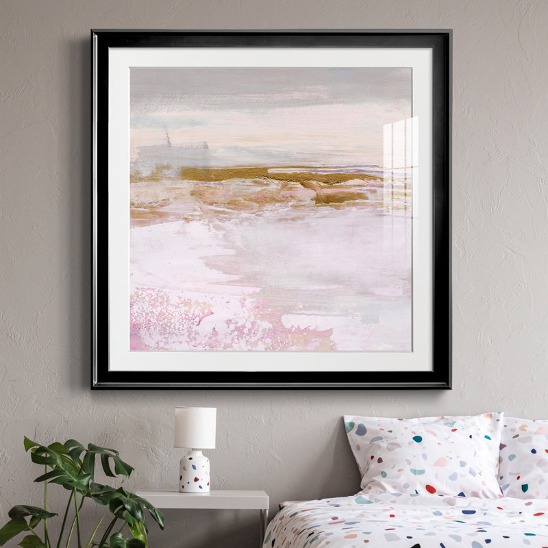 Toile encadrée Magenta Skyline I-Premium - prête à être accrochée, H 26,5 po x l 26,5 po x P 1,5 po, Papier encadré noir