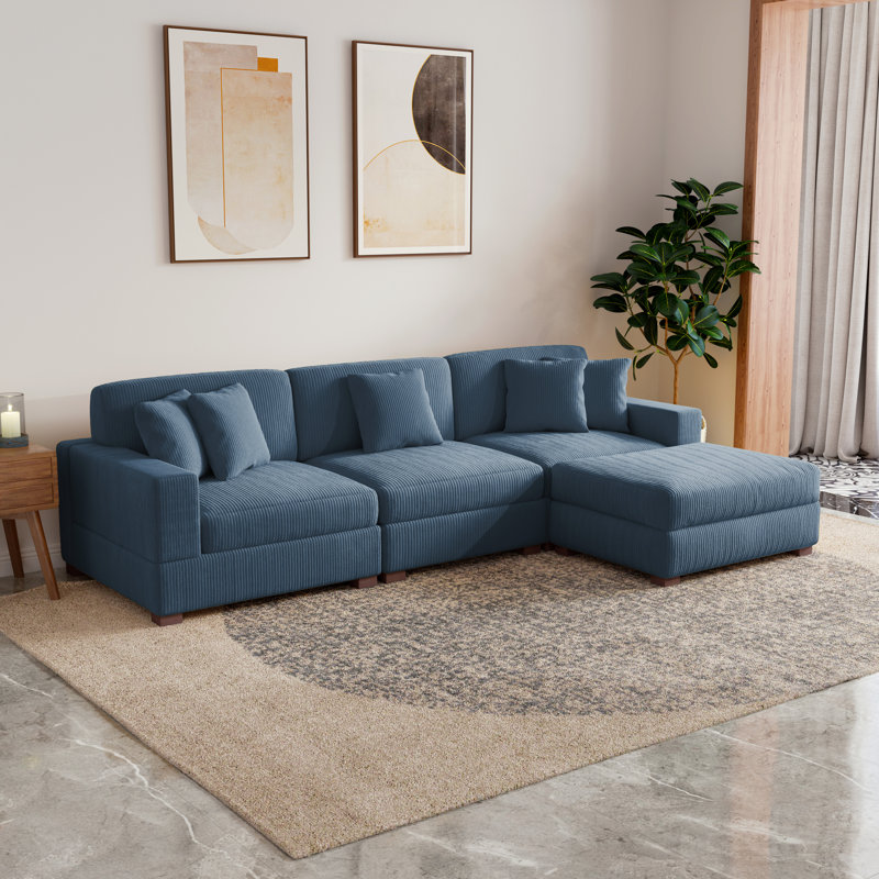 Corduroy Seating Component, 84.3cm H x 300.2cm W x 178.6cm D