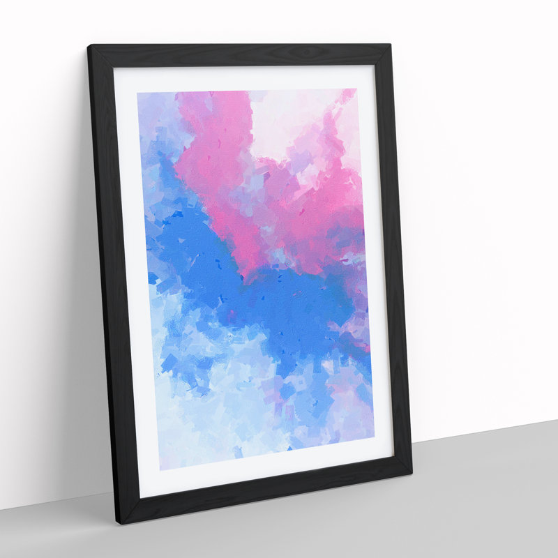 Flowing Out Abstract - Single Picture Frame Print, Black, 64cm H x 46cm W x 2cm D