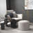 Round Storage Ottoman Coffee Table With Flip Top Tray,Living Room Table