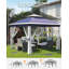Tente de pavillon de jardin escamotable 11 x 11 pi, auvent de protection UV imperméable et réglable en hauteur à 3 hauteurs, abri portatif pour patio, cour et jardin, bleu marine et beige-128775007