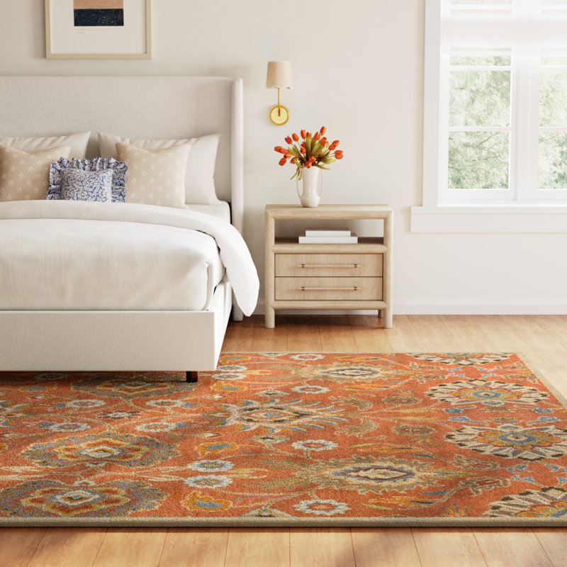 Arden Hand Tufted Wool Floral Indoor Rug, Rectangle 9' x 12'