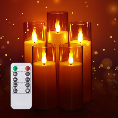 5 Pcs 3D Wick LED Candles