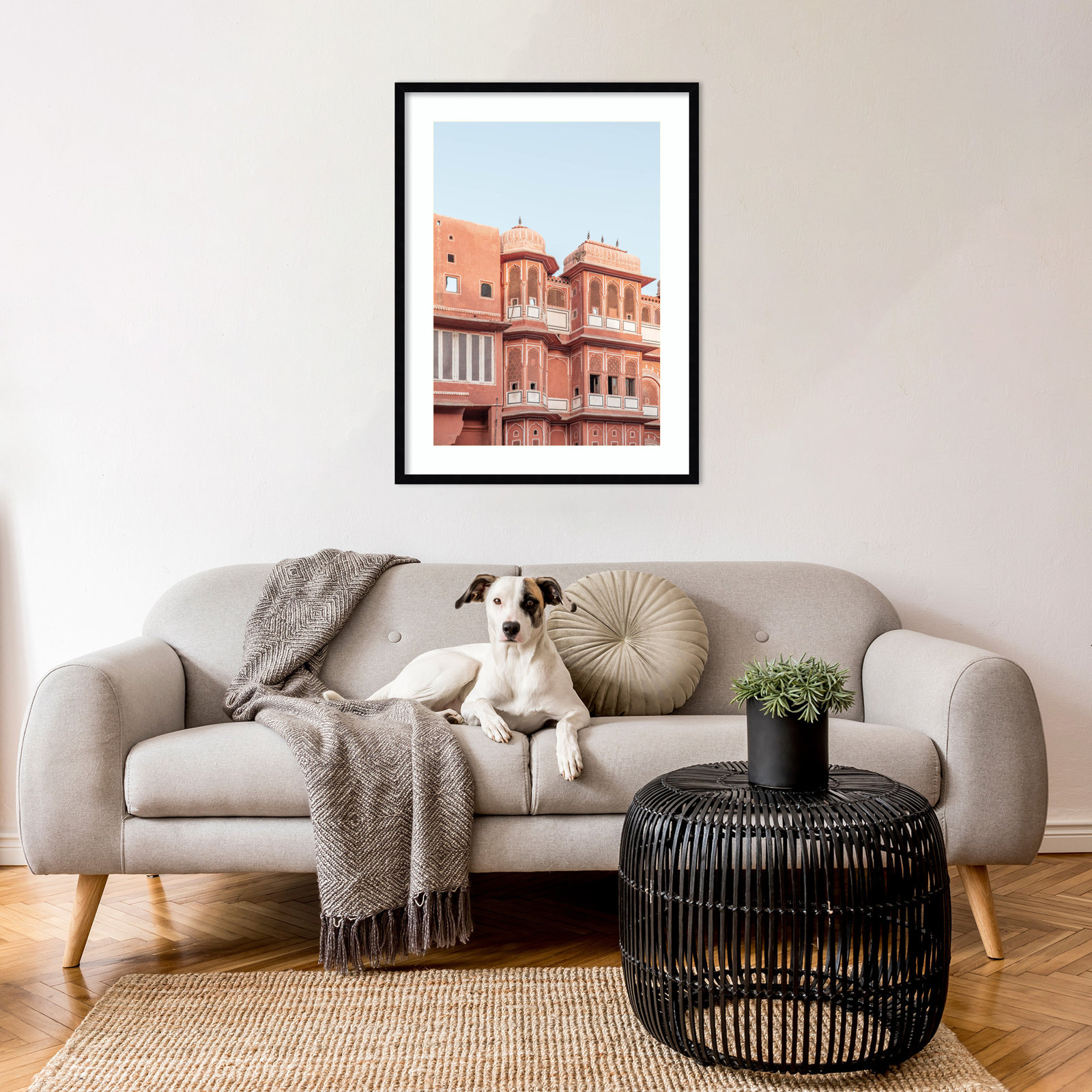 Daisey "Pink Palace" Print, Black, 33" H x 25" W