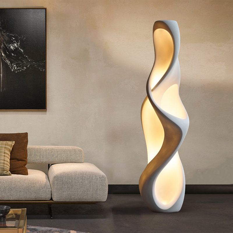 Lampadaires ivoire en plastique de forme libre