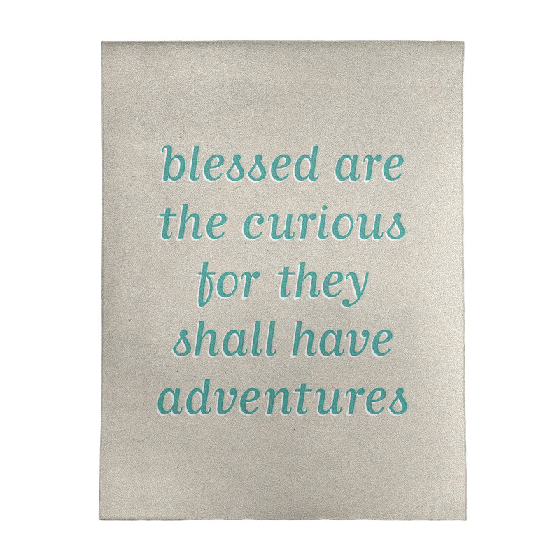 Tapis en poly-chenille à citation manuscrite, Rectangle 5 pi x 7 pi