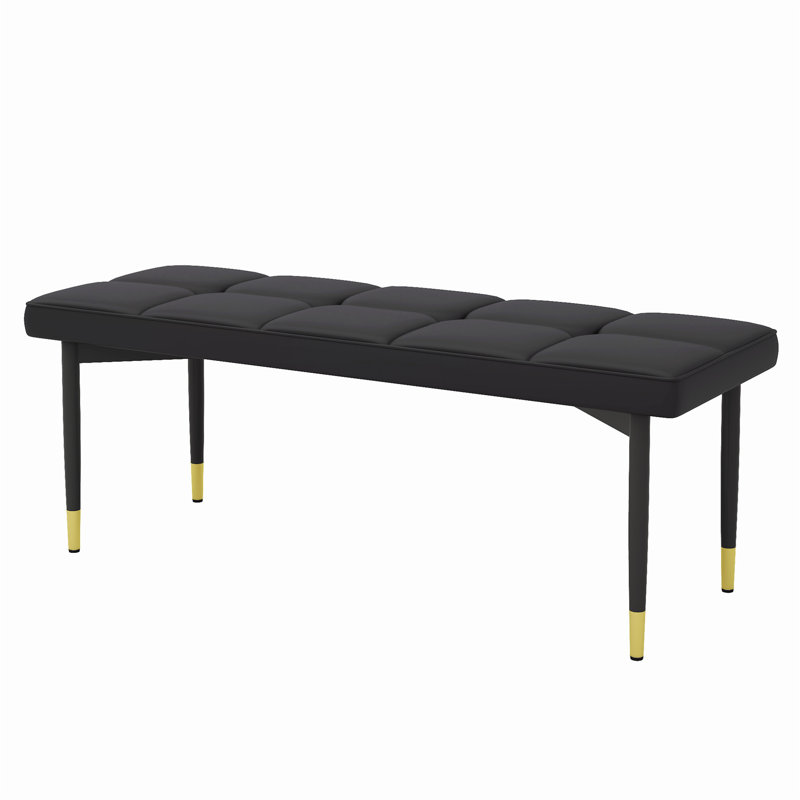 Modern Bench with Tufted Cushionon,Space-Saving Solution for Apartments, 18" H x 47" W x 16" D