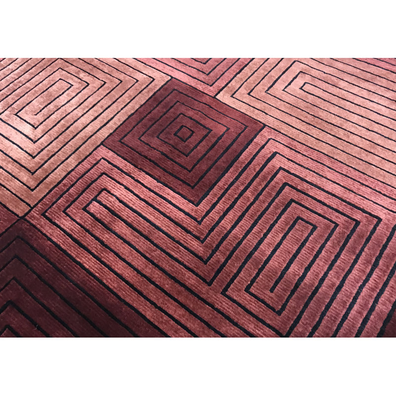 Hand-Knotted High-Quality Wine Area Rug