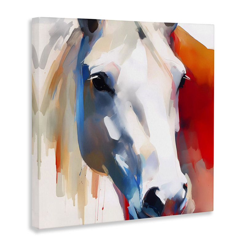 «Horse Close Up Face», art mural sur toile par Walker Noble, H 17 po x l 17 po