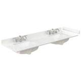 66" Double Countertop with Square Sinks (1-Hole), Backsplash & Sidesplash