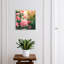 Key cabinet for wall, Opens to the right, 30x30x5, White, Beautiful pink flowers in a natural setting, 