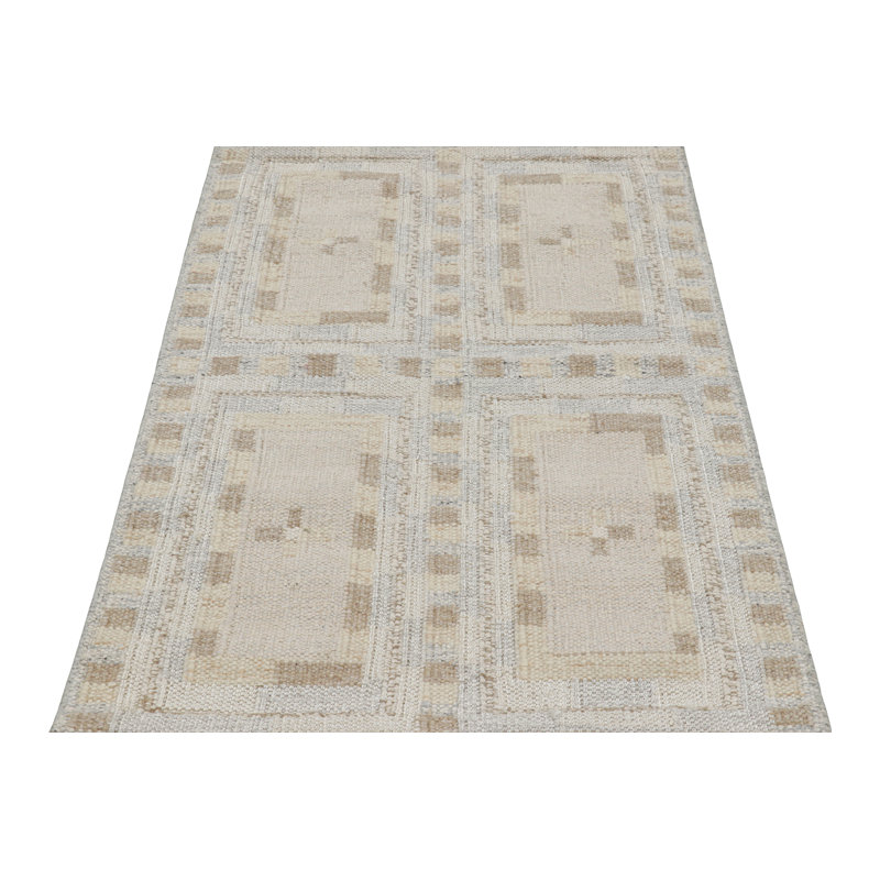 Scandinavian Wool Geometric Area Rug, Rectangle 5' x 8'