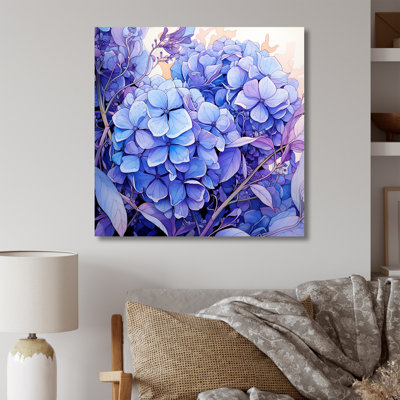 Harmonie mauve, fleurs, harmonie I - art mural hortensia