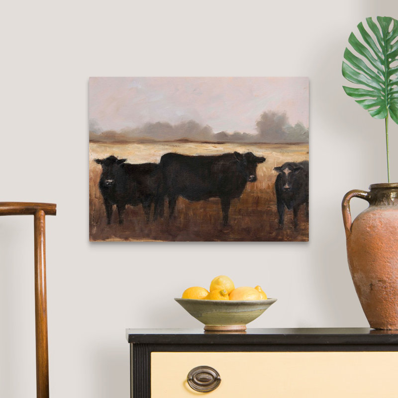 «Black Cows I», art mural sur toile, Toile tendue, H 18 po x l 24 po x P 1 po