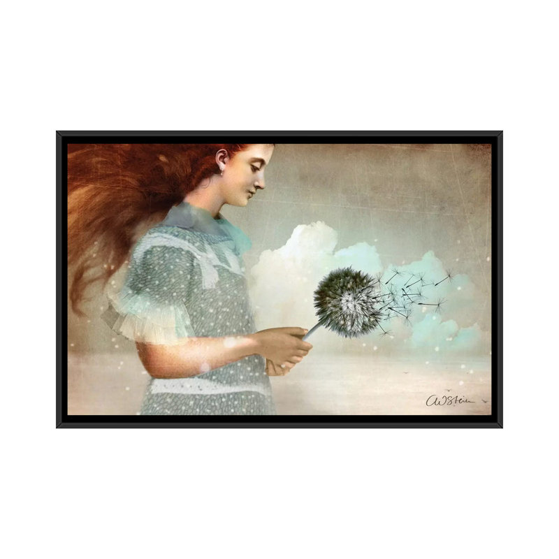 Reproduction d’art « make a Wish » par Catrin Welz-Stein, H 18 po x l 26 po x P 1,5 po, Toile avec cadre noir, Pas de tapis