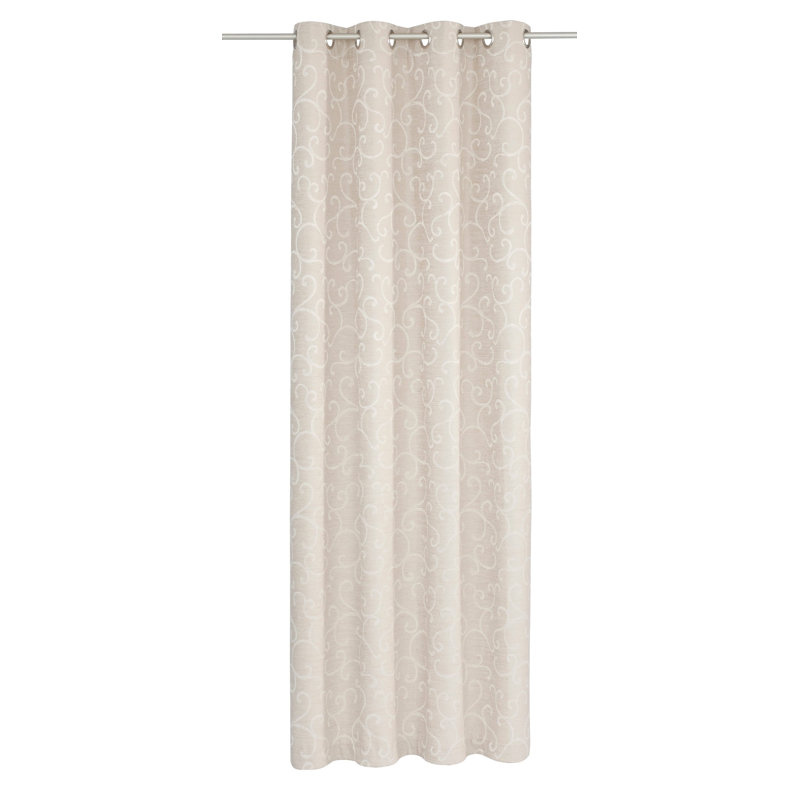 Siglerville Eyelet Curtain Single Panel, opaque, 132 W x 132 D cm, Beige