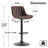 Modern Height Adjustable Swivel Bar Stools Upholstered Leather Barstool Kitchen Island Chairs With Metal Frame-1949709387