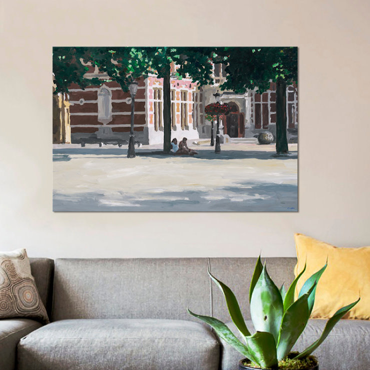 « under the tree », reproduction sur toile, H 12 po x l 18 po x P 1,5 po, Toile tendue, Pas de tapis