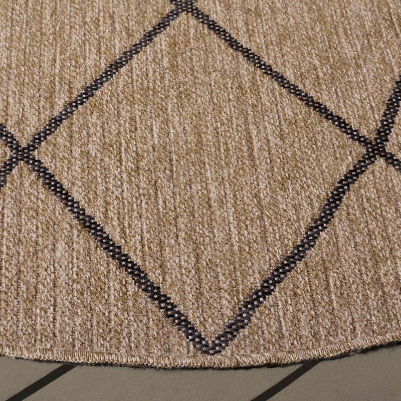 Leianna Retreat Performance Geometric Rug, Round 6'7"