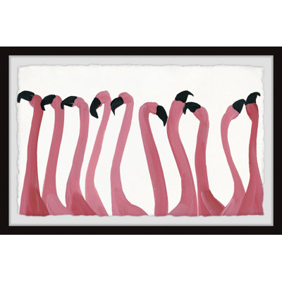 Flamingo Gossip by Parvez Taj - Single Picture Frame Painting