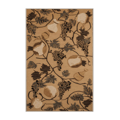 Machine Washable French Brown Area Rug