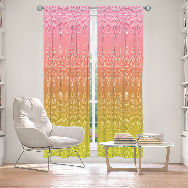 Vandela Room Darkening Curtain Pair, 20" W x 82" L, Blue/Aqua/Gray