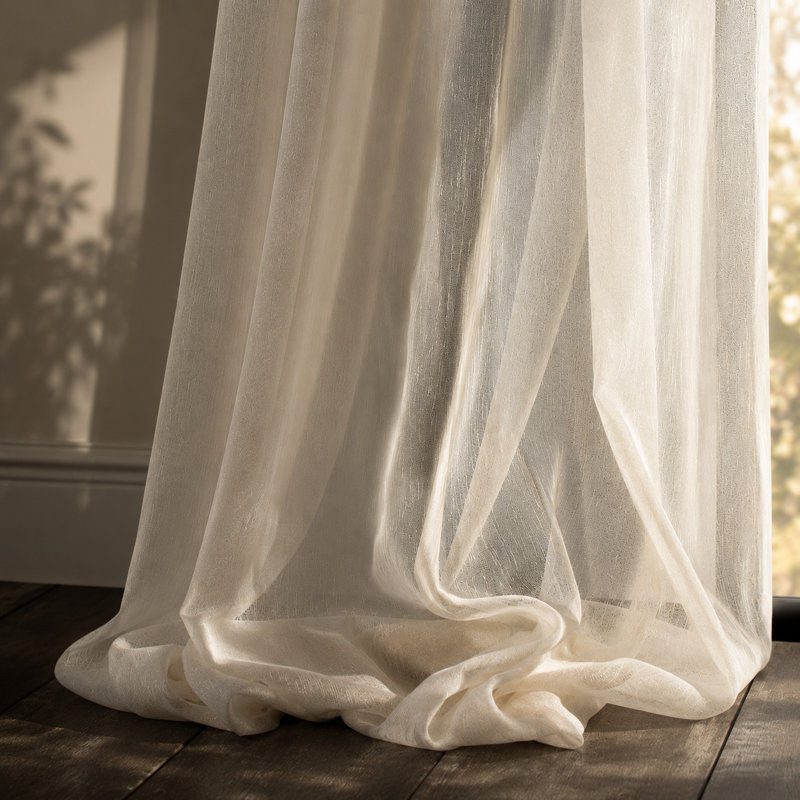Baltej Semi Sheer Curtain Single Panel, 54" x 108", Beige