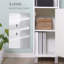Armoire de rangement pour salle de bain avec miroir, armoire autoportante en bois avec tablettes réglables