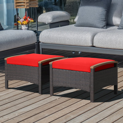 Repose-pieds d'extérieur avec coussin 2 pièces Berenices