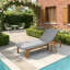 Chaise longue d'extérieur en bois d'acacia Kiren avec dossier inclinable à 3 positions-129155632