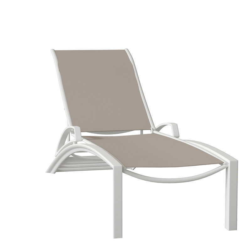 South Beach Outdoor Metal Chaise Lounge, Rincon, Parchment